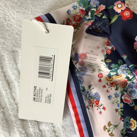 Johnny Was Set Bee Active High Waisted Slit Leggings And Sports Bra Floral SZ XL - Picture 13 of 16